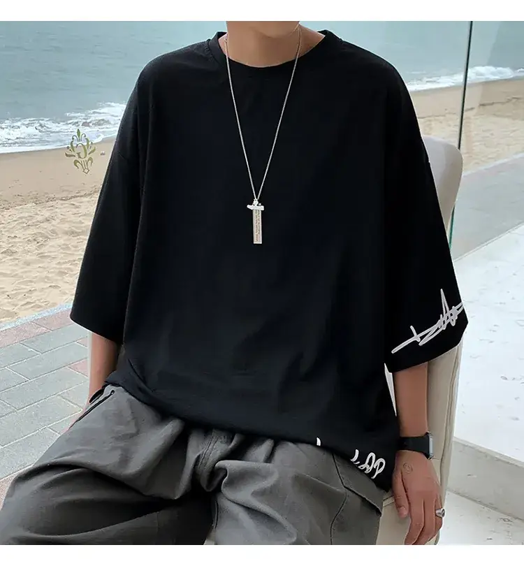 Men Red 7P Point T-Shirt Large Summer Wear — feature 26