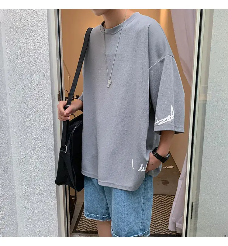Men Red 7P Point T-Shirt Large Summer Wear — feature 33