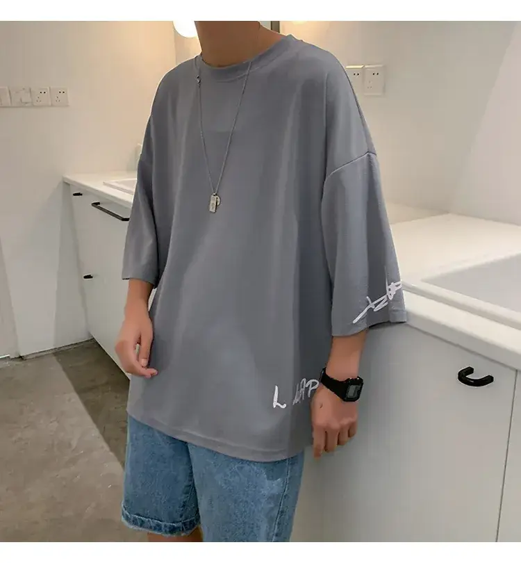 Men Red 7P Point T-Shirt Large Summer Wear — feature 37