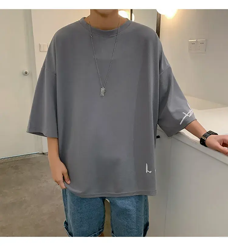 Men Red 7P Point T-Shirt Large Summer Wear — feature 40