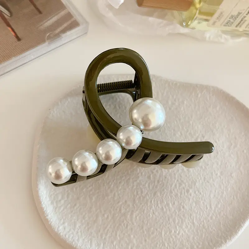 Acrylic Pearl Hairpin Women's Head Back Shark Clip Medium Hairpin - Image 2