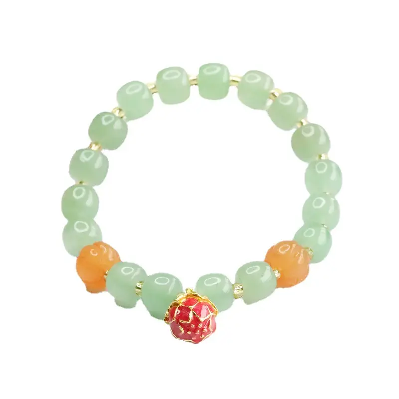 Jade Bracelet with Red Crystal Accent - Image 6