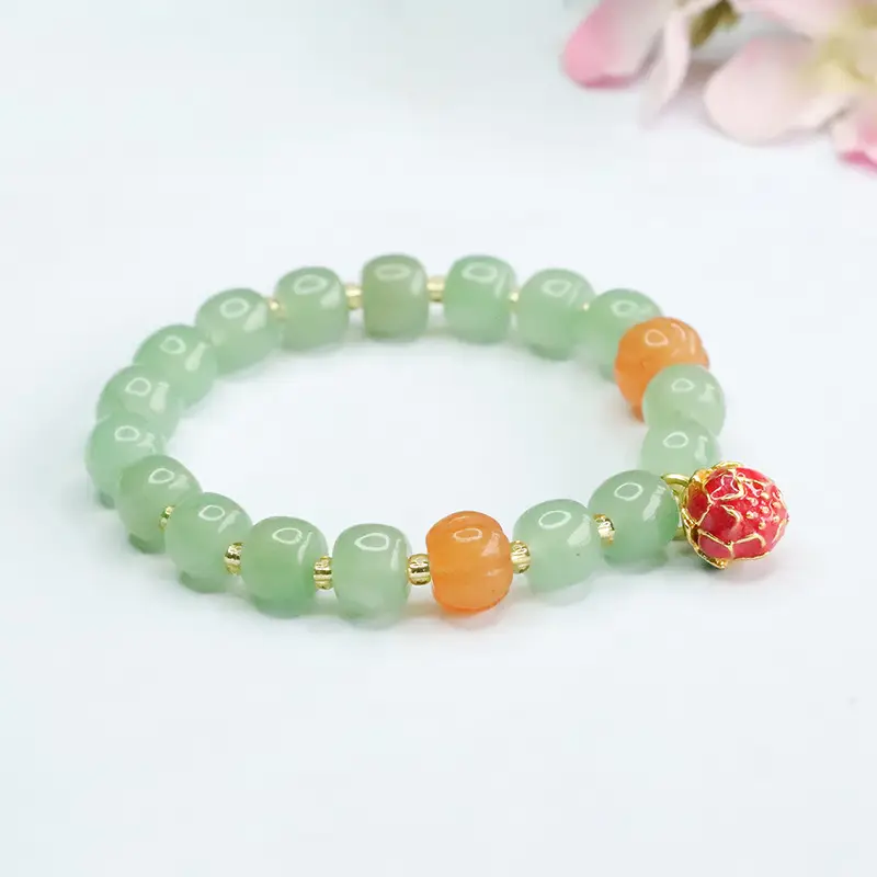 Jade Bracelet with Red Crystal Accent — feature 6