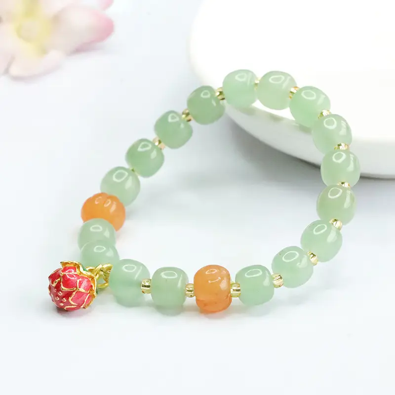 Jade Bracelet with Red Crystal Accent — feature 8