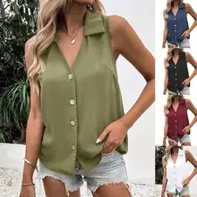 Black Twist Button Short Sleeve Women Top — feature 15