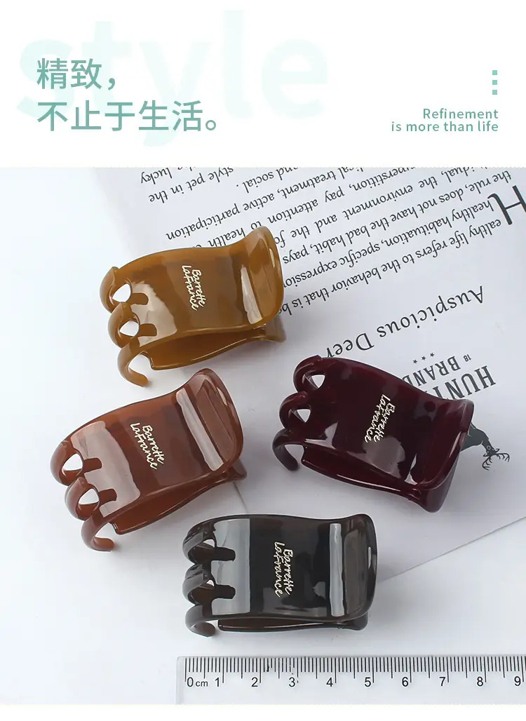Transparent Shark Clip for Hair with Gold Plated End — feature 3