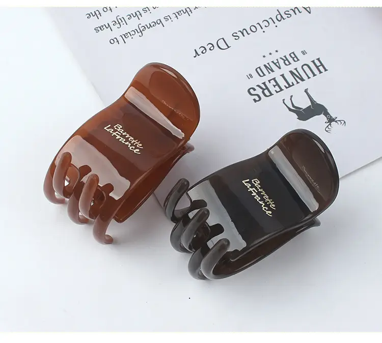 Transparent Shark Clip for Hair with Gold Plated End — feature 5