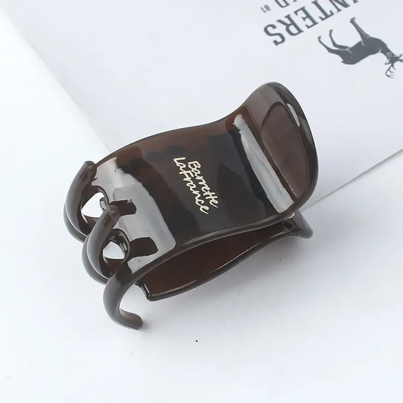 Transparent Shark Clip for Hair with Gold Plated End - Image 2
