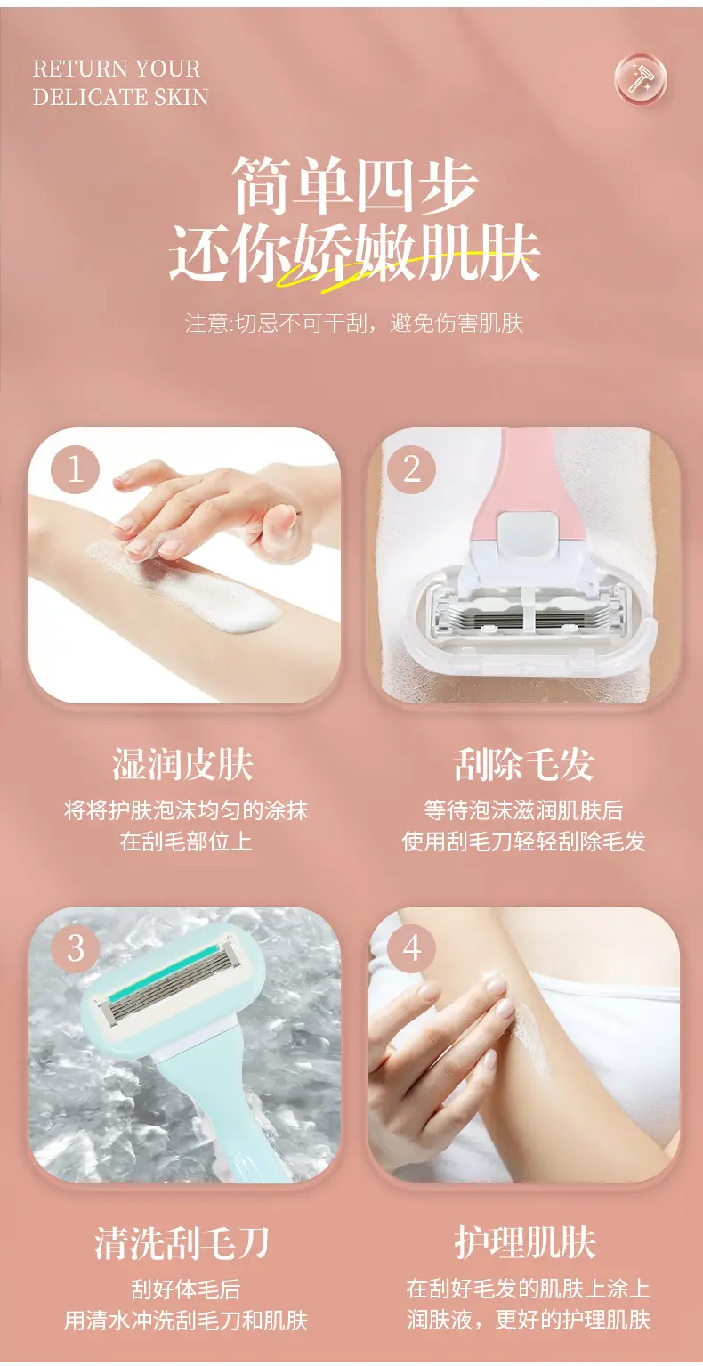 Women's Armpit Hair Cutter Razor Set for Private Parts Shaving — feature 9