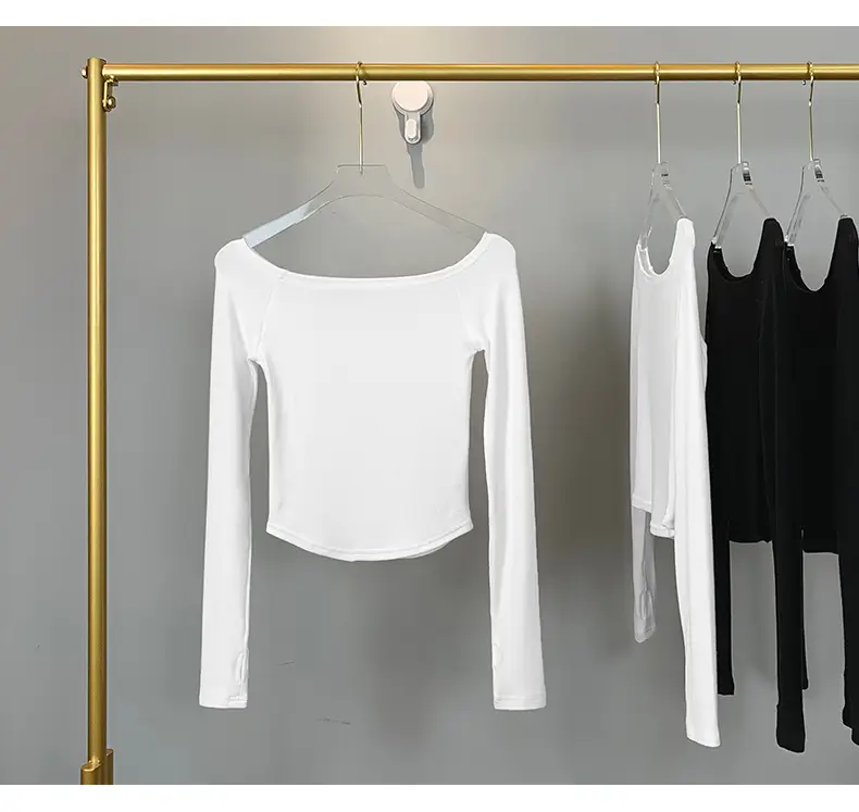 White Slim Fit Off-Shoulder Top for Women — feature 14