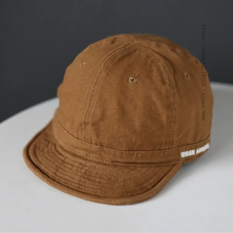 Men's Short-Brim Baseball Cap Beige Korean Equestrian - Image 7