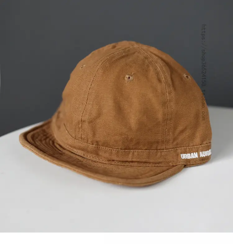 Men's Short-Brim Baseball Cap Beige Korean Equestrian — feature 5