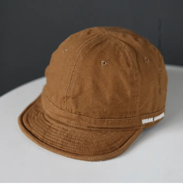 Men's Short-Brim Baseball Cap Beige Korean Equestrian — feature 8
