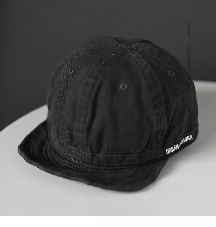 Men's Short-Brim Baseball Cap Beige Korean Equestrian — feature 9