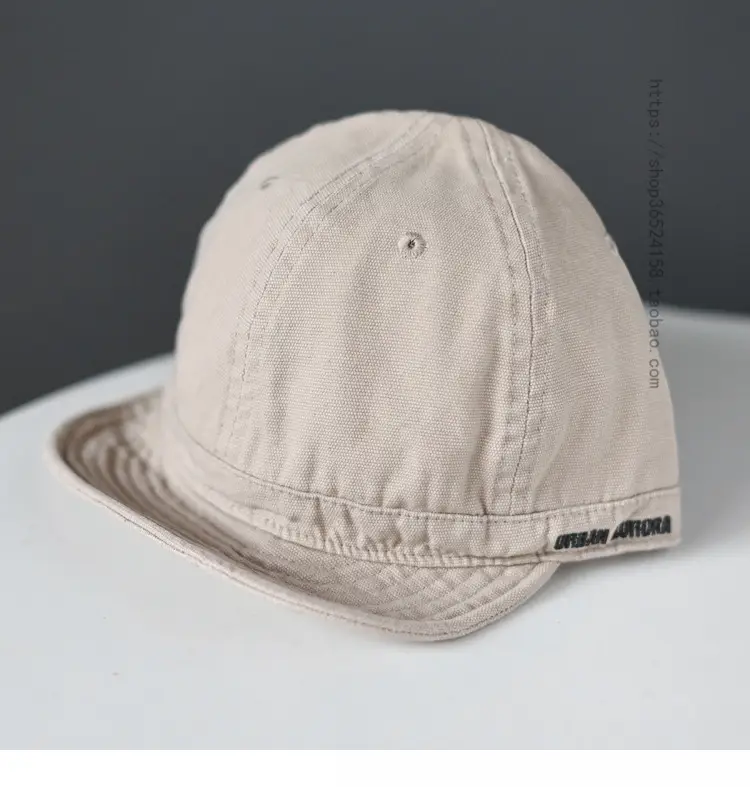 Men's Short-Brim Baseball Cap Beige Korean Equestrian - Image 4