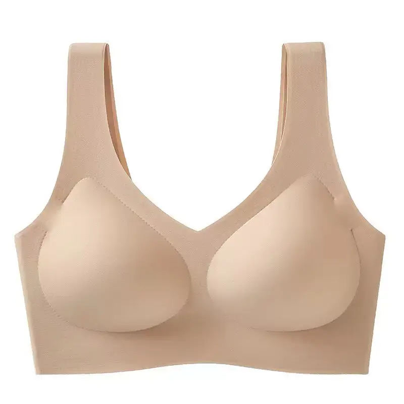 High Quality Fixed Machine Washable Non-running Cup Underwear Traceless Comfortable Sports Non-rimless Beautiful Vest-style Thin Bra