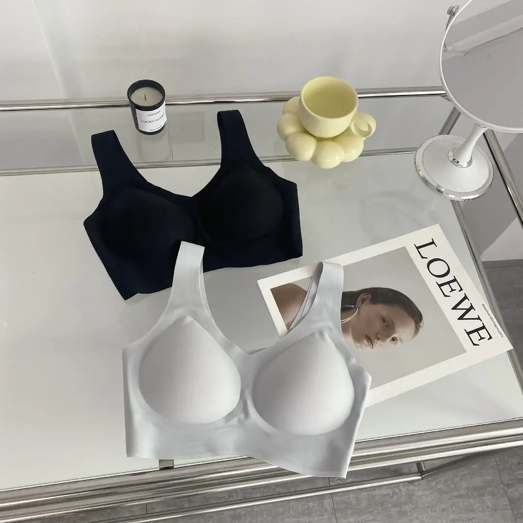 High Quality Fixed Machine Washable Non-running Cup Underwear Traceless Comfortable Sports Non-rimless Beautiful Vest-style Thin Bra — feature 14