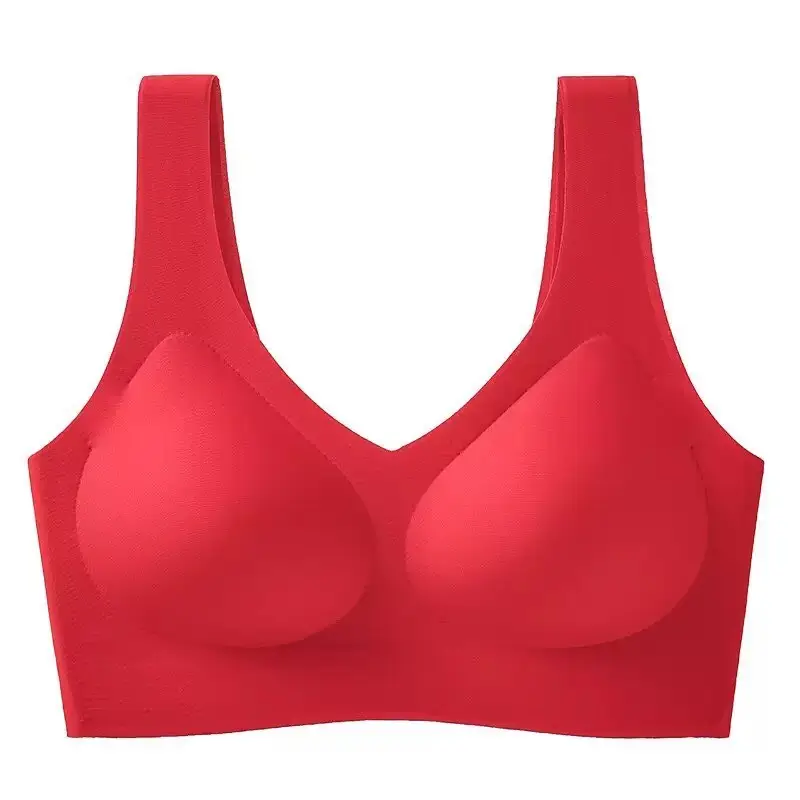 High Quality Fixed Machine Washable Non-running Cup Underwear Traceless Comfortable Sports Non-rimless Beautiful Vest-style Thin Bra