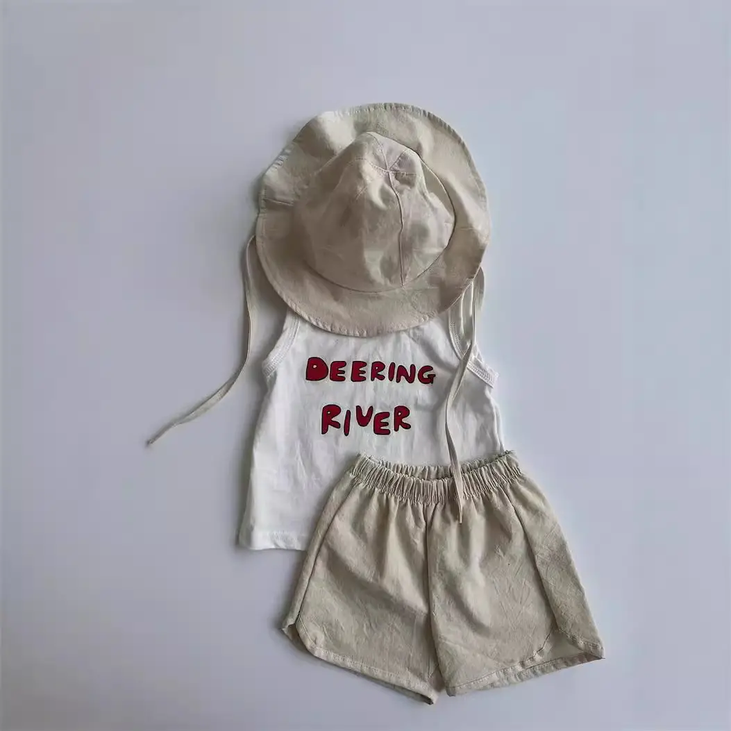 Kids Sleeveless Shorts Set Korean Design Cool Suit