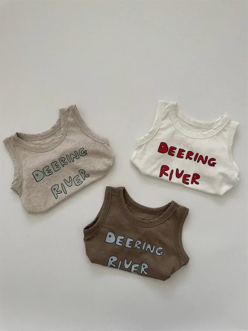 Kids Sleeveless Shorts Set Korean Design Cool Suit