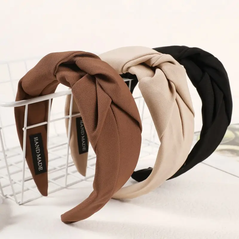 Black Korean Retro Hair Hoop Women's Wide-brim Elegant Headwear