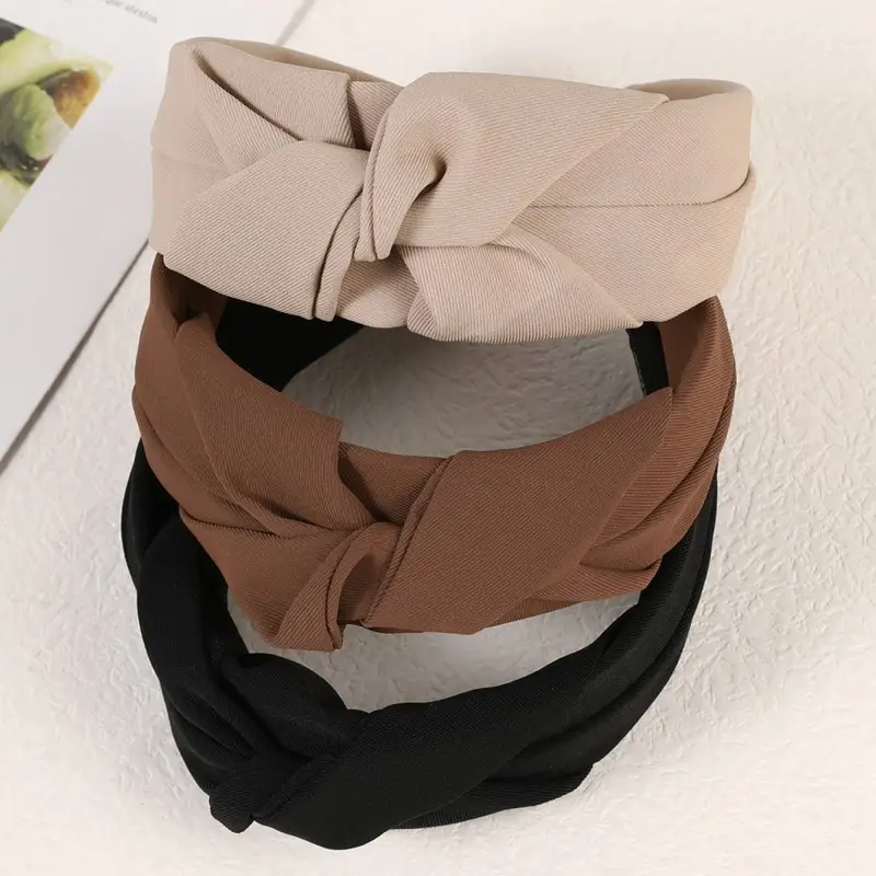 Black Korean Retro Hair Hoop Women's Wide-brim Elegant Headwear