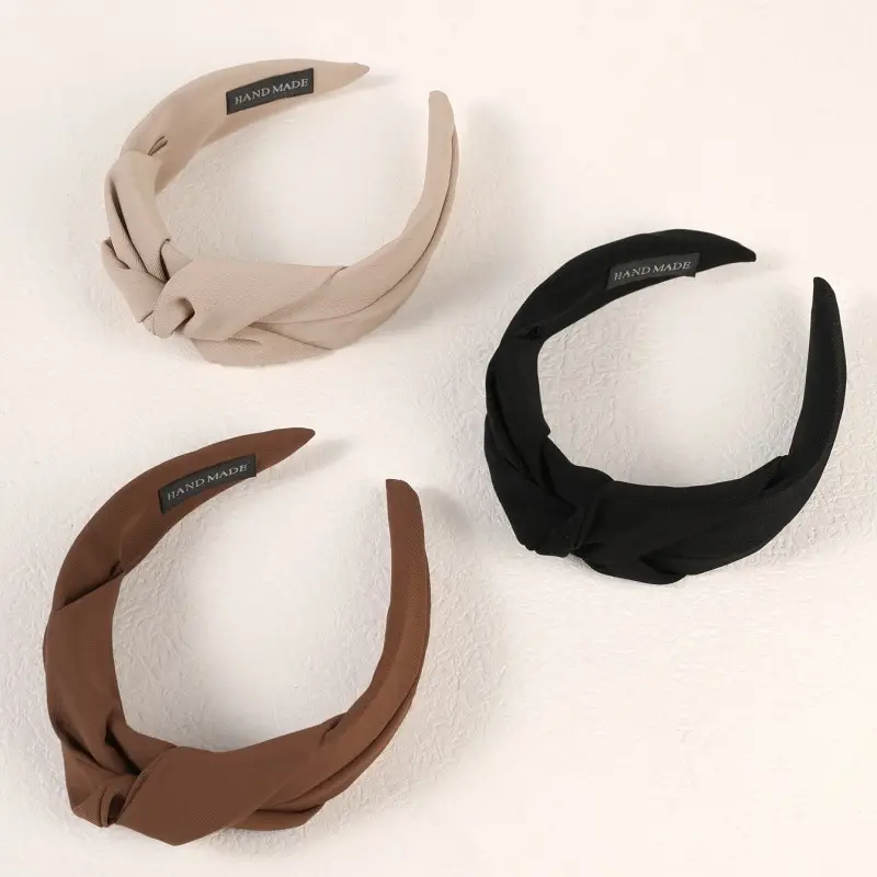 Black Korean Retro Hair Hoop Women's Wide-brim Elegant Headwear