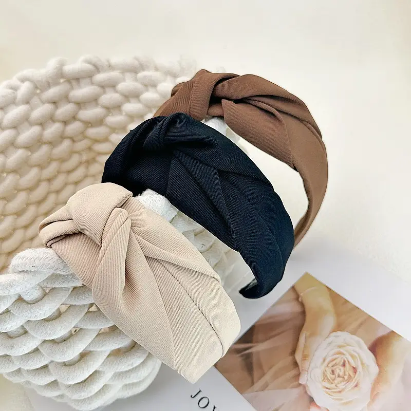 Black Korean Retro Hair Hoop Women's Wide-brim Elegant Headwear