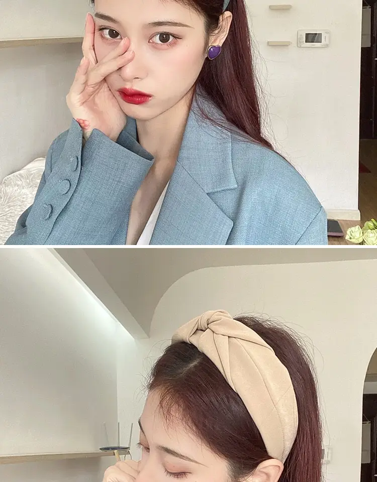 Black Korean Retro Hair Hoop Women's Wide-brim Elegant Headwear — feature 10
