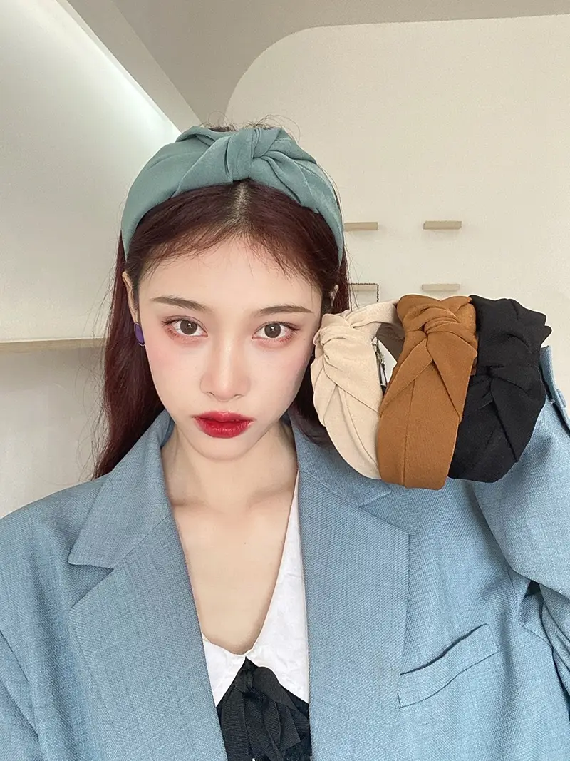 Black Korean Retro Hair Hoop Women's Wide-brim Elegant Headwear — feature 7