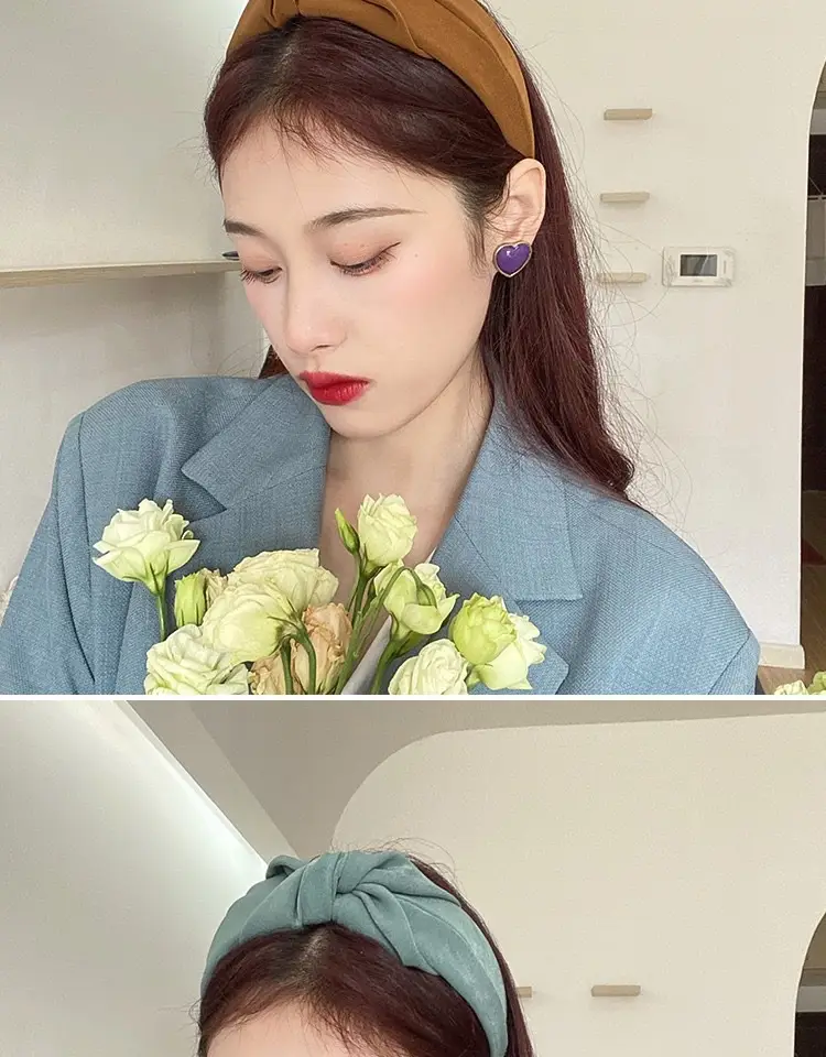 Black Korean Retro Hair Hoop Women's Wide-brim Elegant Headwear — feature 9