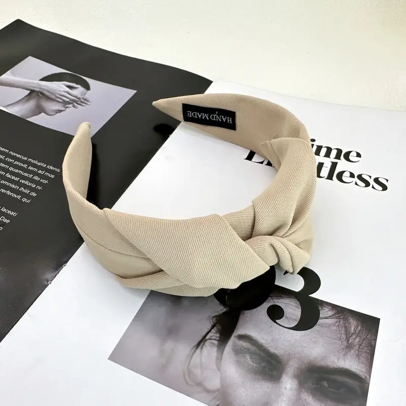 Black Korean Retro Hair Hoop Women's Wide-brim Elegant Headwear