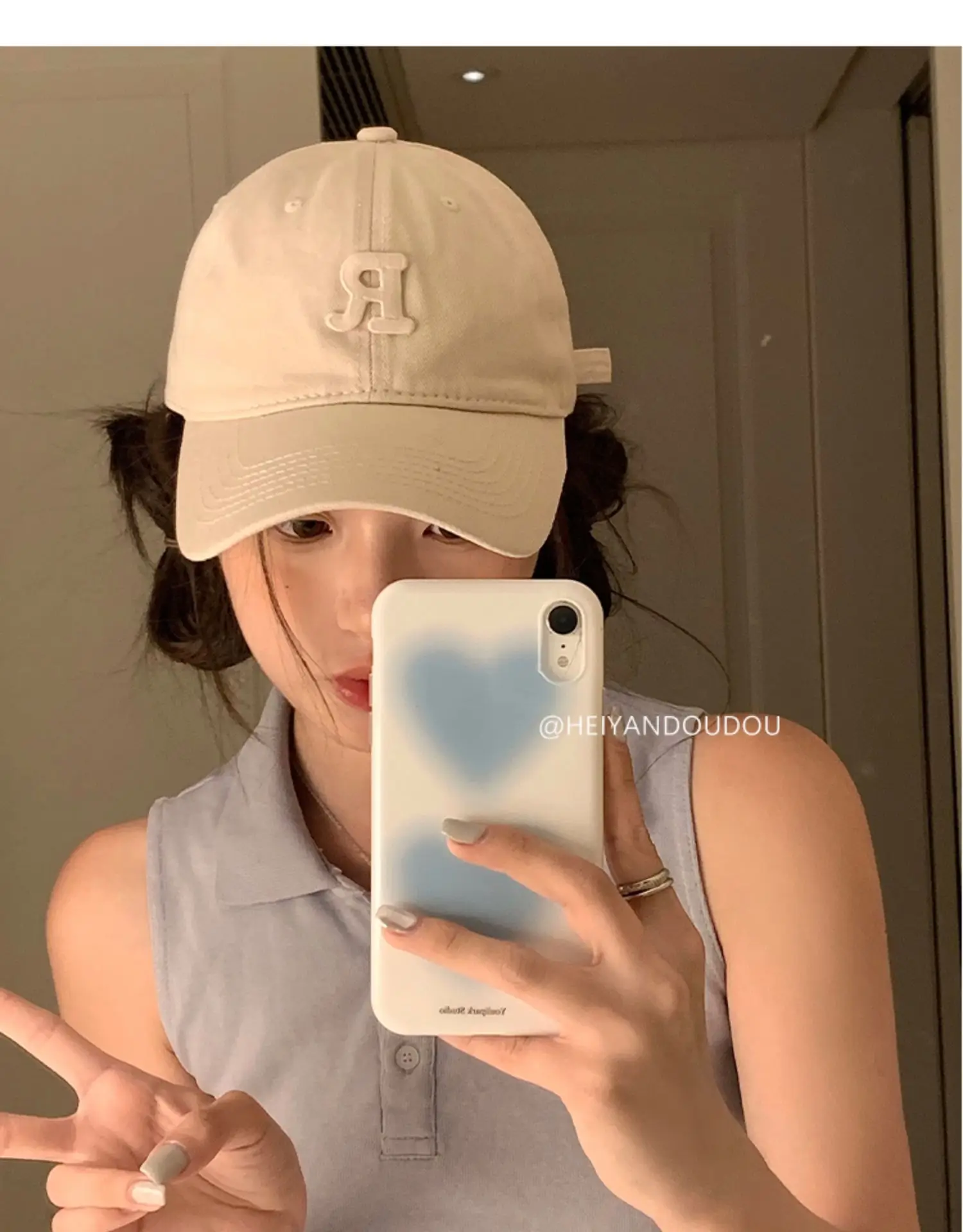Green Women's Wide Brim Baseball Cap with R Logo — feature 4
