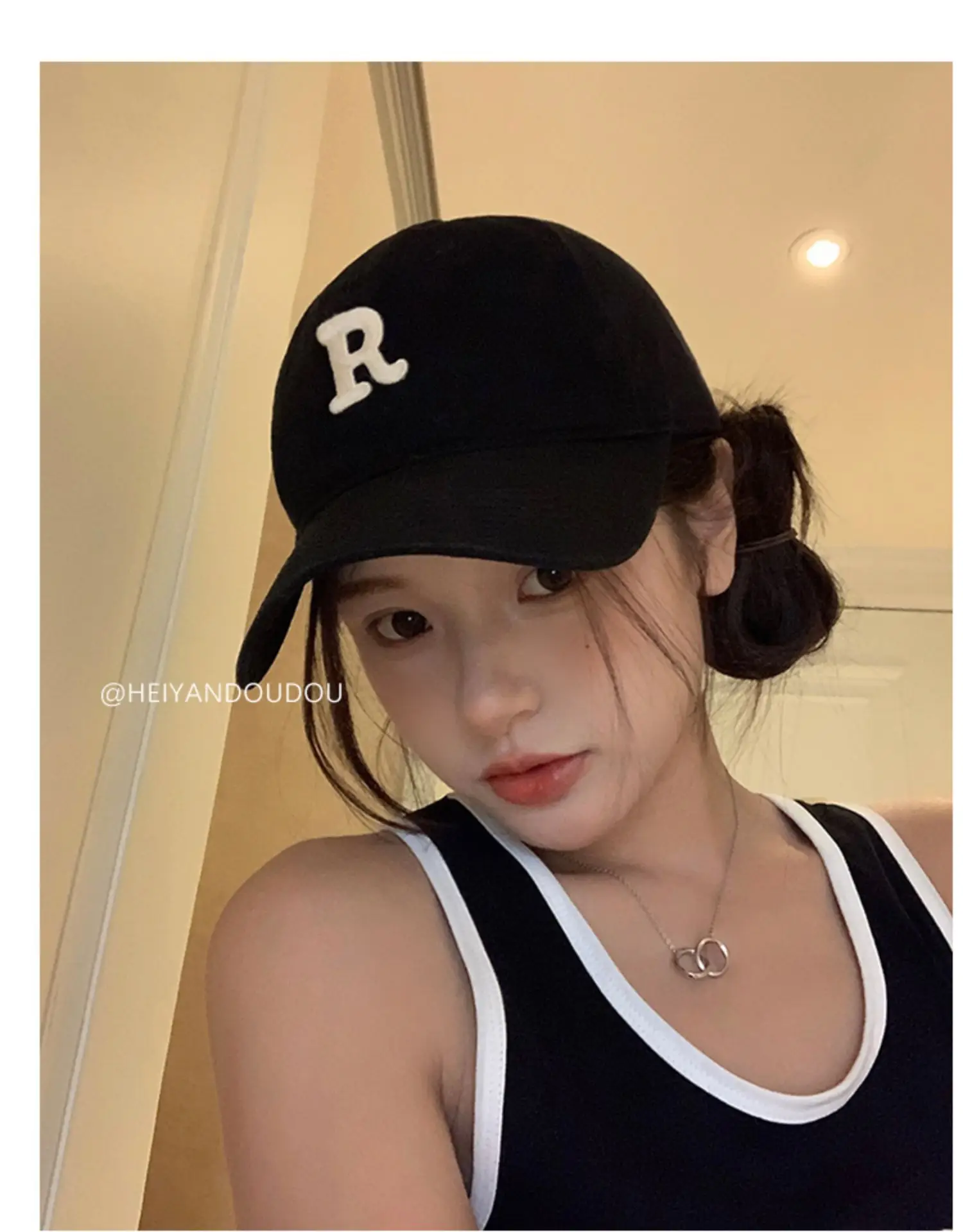 Green Women's Wide Brim Baseball Cap with R Logo — feature 6