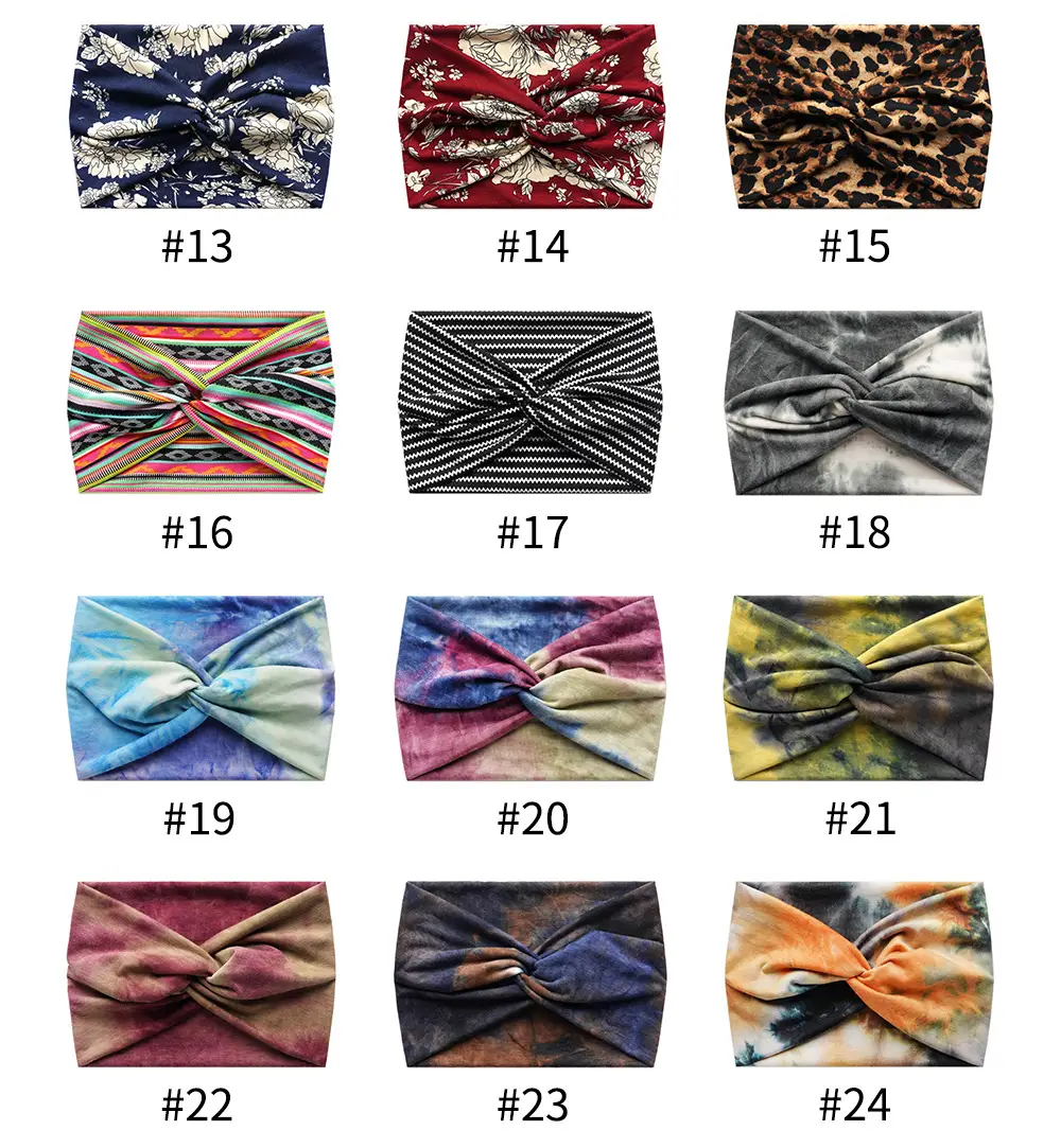 18cm Cross Border Printed Cross Yoga Hair Band Tie Knot — feature 5