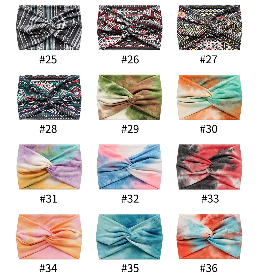18cm Cross Border Printed Cross Yoga Hair Band Tie Knot — feature 6