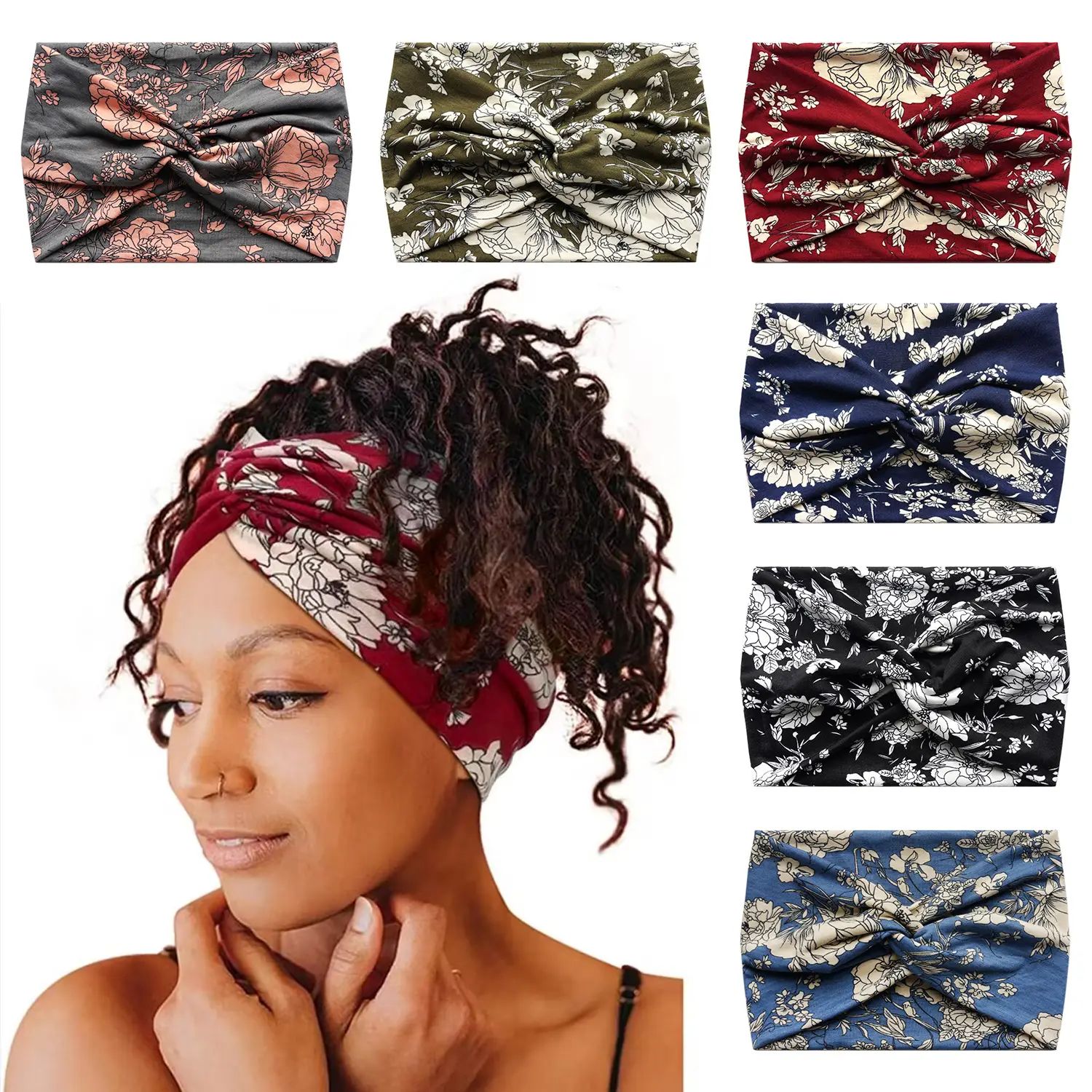 18cm Cross Border Printed Cross Yoga Hair Band Tie Knot — feature 8