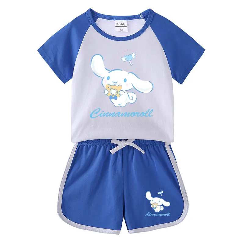 2023 Kids Summer T-Shirt Shorts Set Gray Cinnamonroll - Image 2