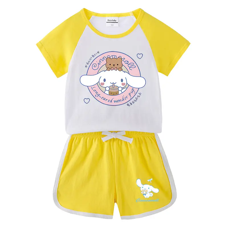 2023 Kids Summer T-Shirt Shorts Set Gray White