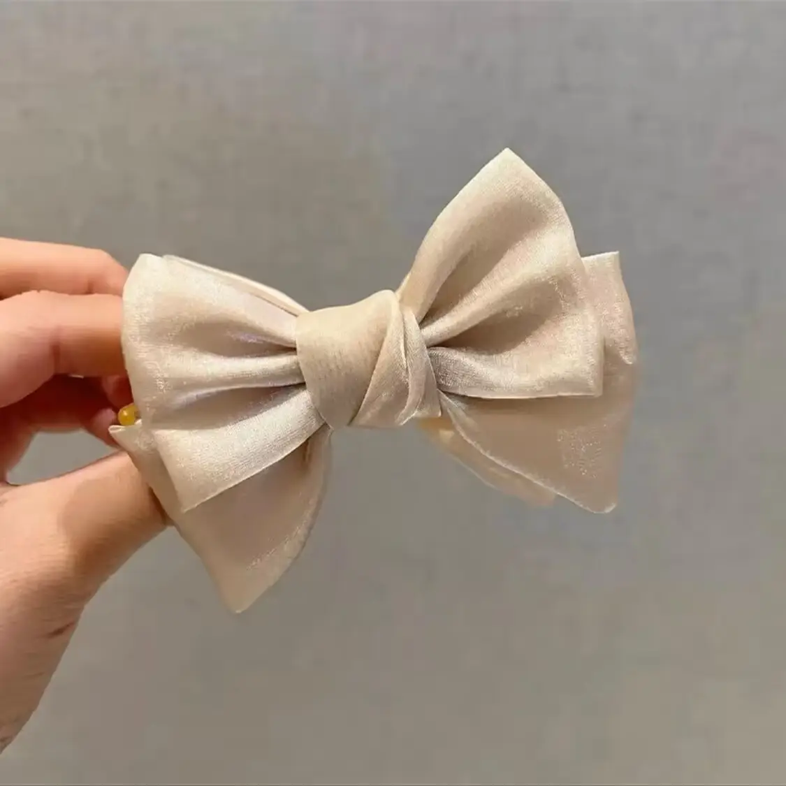 Black Velvet Bow Hair Clip for Women - Image 2
