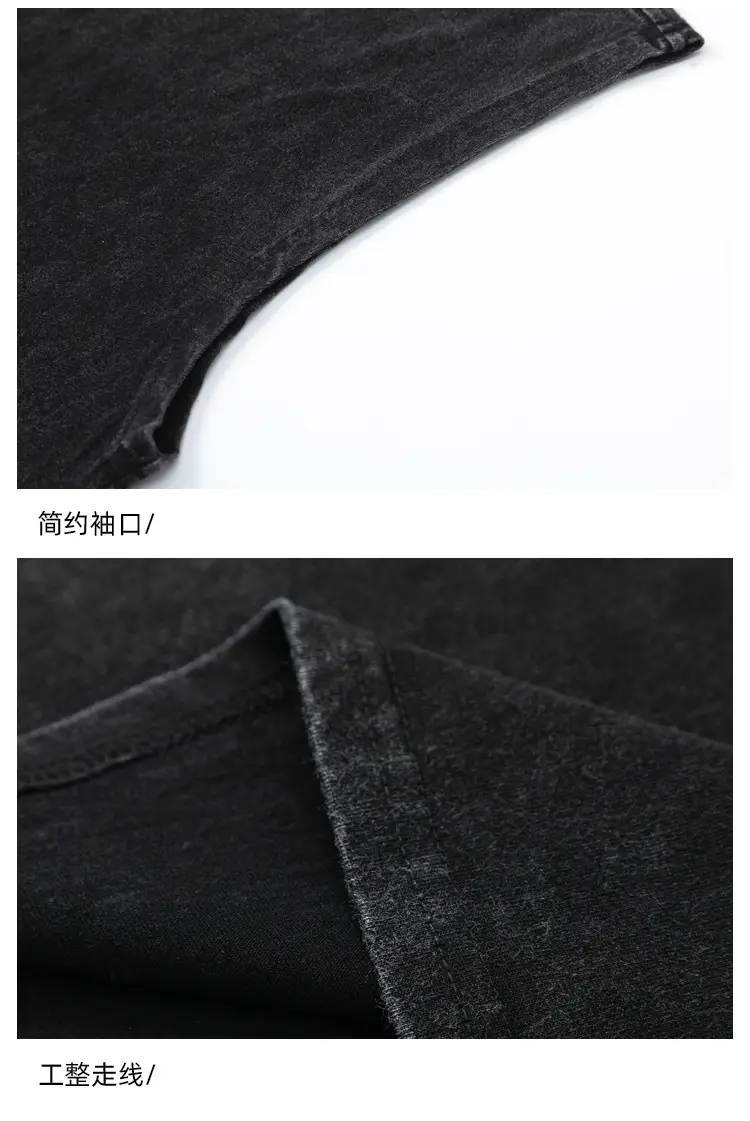 Men's Loose Wash Distressed Waistcoat Vest Black Summer — feature 23
