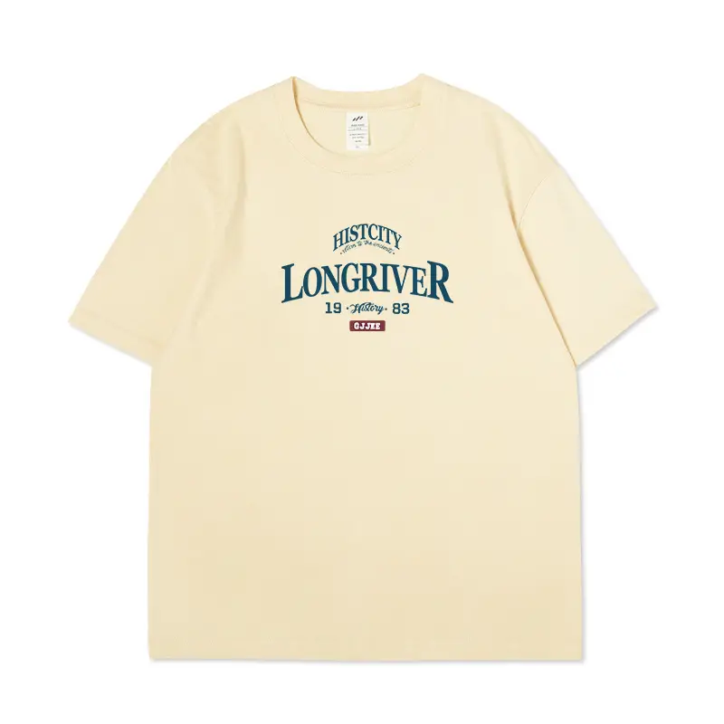 Men Cotton Letter Print T-Shirt White Longriver Design - Image 11