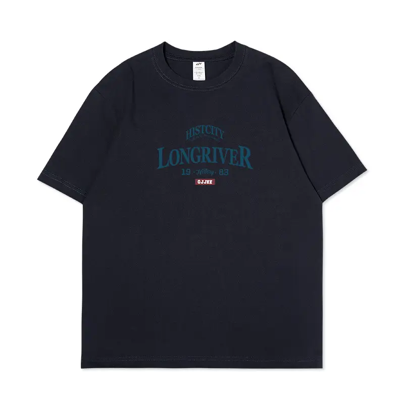 Men Cotton Letter Print T-Shirt White Longriver Design - Image 2