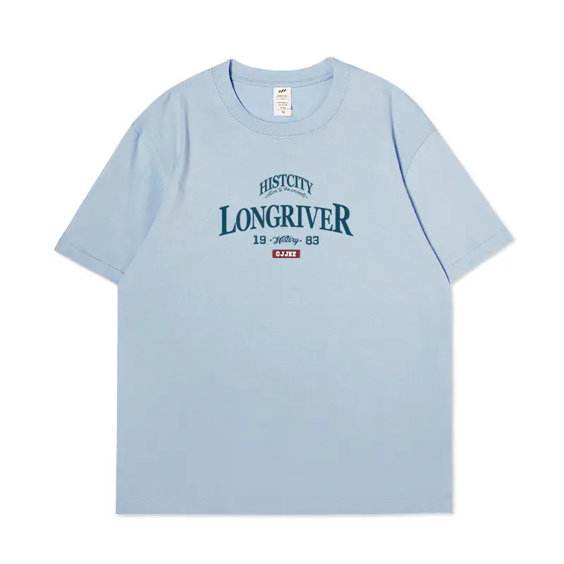 Men Cotton Letter Print T-Shirt White Longriver Design - Image 4