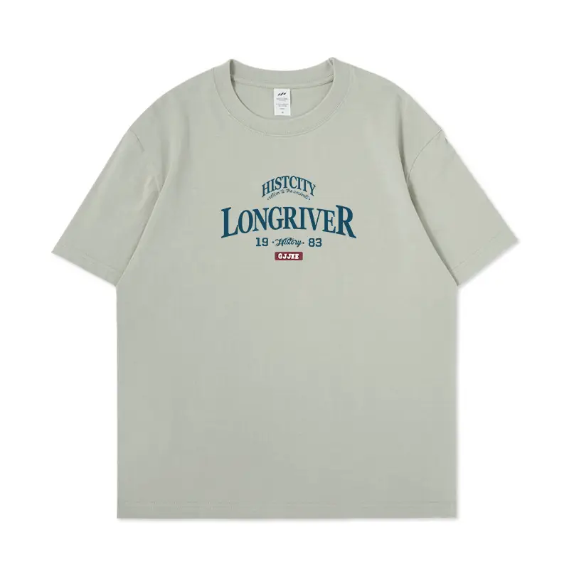 Men Cotton Letter Print T-Shirt White Longriver Design - Image 5
