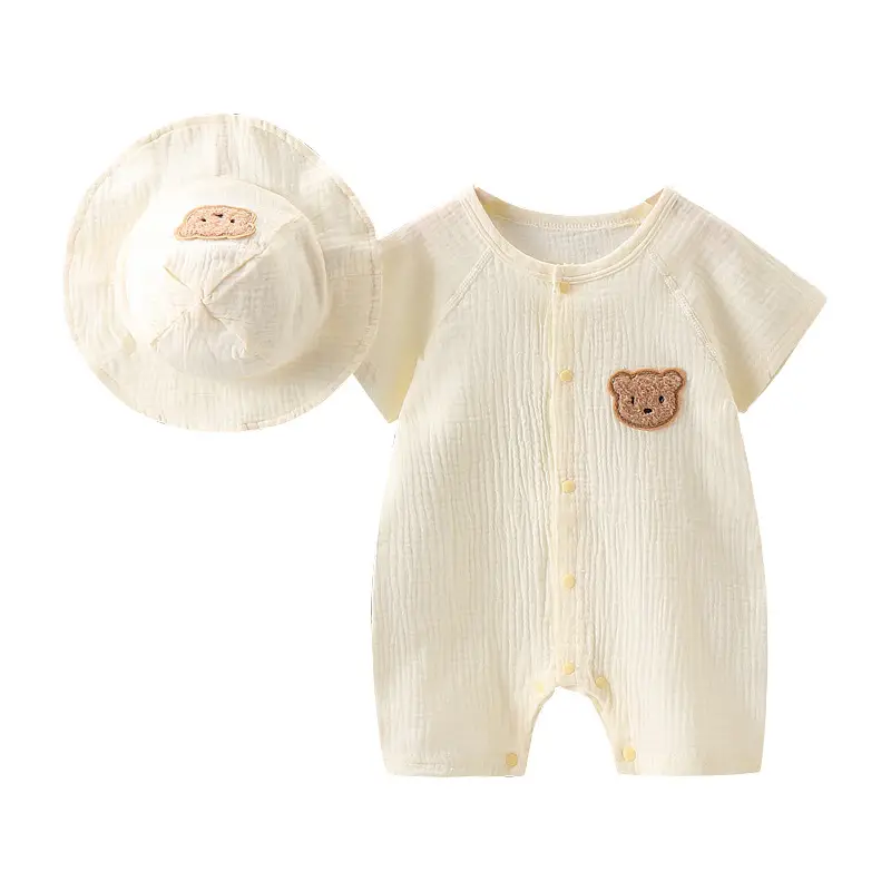 Baby Cotton Jumpsuit with Hat for Newborns - Image 9
