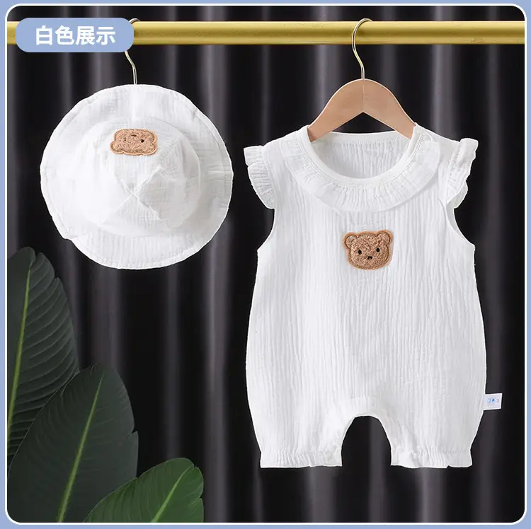 Baby Cotton Jumpsuit with Hat for Newborns - Image 3