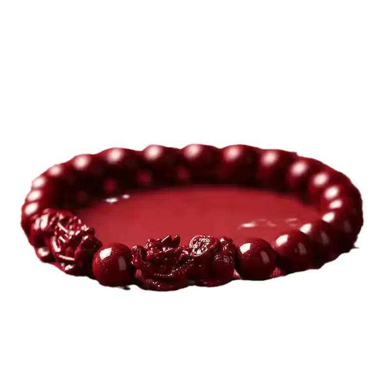 Cinnabar Lucky Pixiu Transfer Bracelet 6mm - Image 7