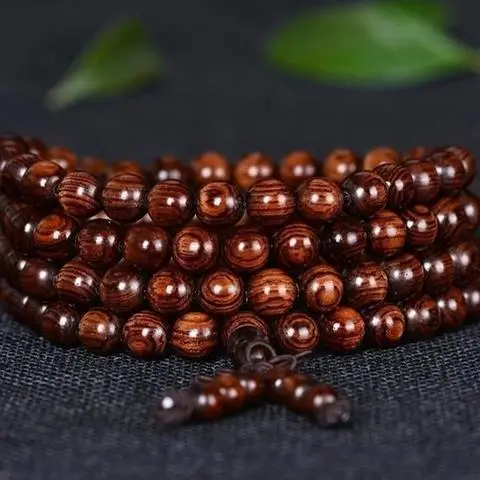 African Black Rosewood Bracelet 15mm Large Leaf Design - Image 11