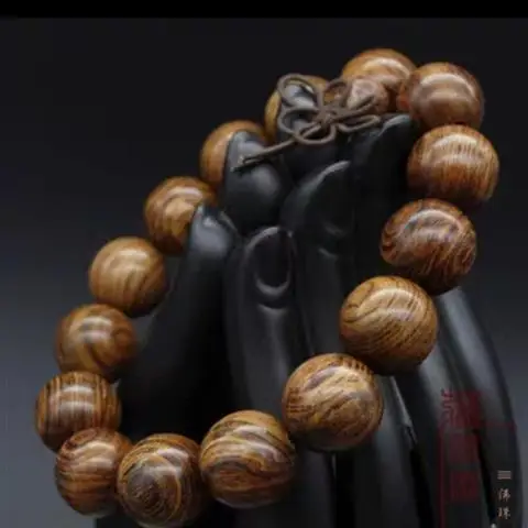 African Black Rosewood Bracelet 15mm Large Leaf Design - Image 12
